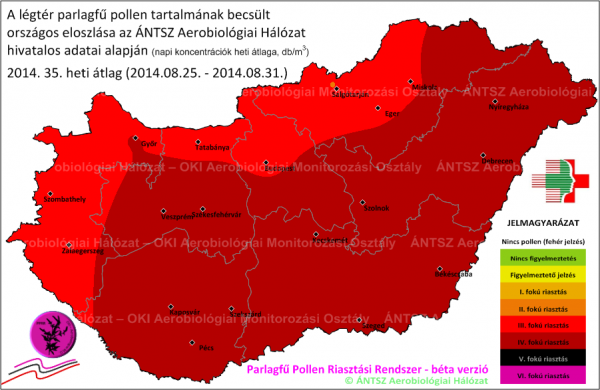 parlagfű térkép magyarország parlagfű | Eumet.hu – Időjárás előrejelzés parlagfű térkép magyarország