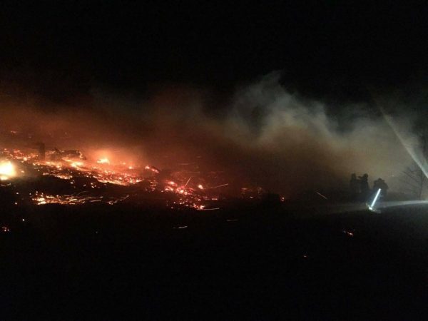 A Kőszegi Önkormányzati Tűzoltóság fotója a 2017.02.23-i erdőtűz oltásakor készült